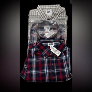 3 Men’s Plaid & Stripe Long Sleeve Button Shirts, 1XL/18-35”, NWT